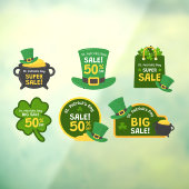Autocollant Pour Fenêtre Collection de soldes de la Saint-Patrick 6 affaire (Feuille 3)