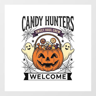 Autocollant Pour Fenêtre Collectionneur de bonbons Halloween Gravure vintag