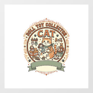 Autocollant Pour Fenêtre Collectionneuse de poupées Chaton Collectionneuse
