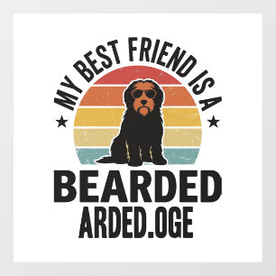 Autocollant Pour Fenêtre Colley barbu Design pour amateur de chien Coucher