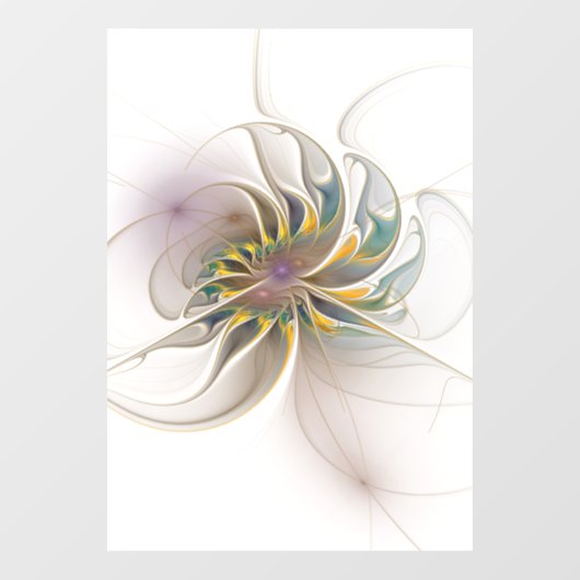 Autocollant Pour Fenêtre Colorful fractal ornament. Flower art (Feuille)