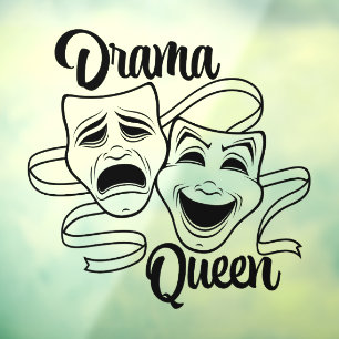 Autocollant Pour Fenêtre Comédie Et Tragédie Théâtre Masques Drama Queen Bl