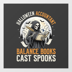 Autocollant Pour Fenêtre Comptable d'Halloween après la tombée de la nuit