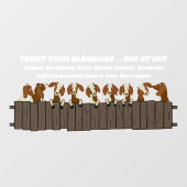 Autocollant Pour Fenêtre Comptez vos bénédictions Chèvre rustique clôture (Feuille)