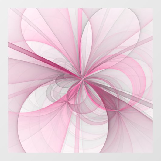 Autocollant Pour Fenêtre Conception Abstraite de fractal rose pâle moderne (Feuille)