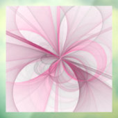 Autocollant Pour Fenêtre Conception Abstraite de fractal rose pâle moderne (Feuille 3)