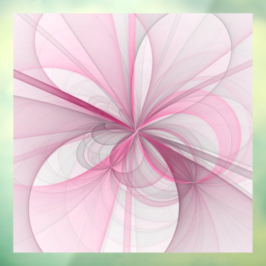 Autocollant Pour Fenêtre Conception Abstraite de fractal rose pâle moderne (Feuille 3)