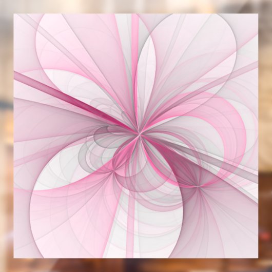 Autocollant Pour Fenêtre Conception Abstraite de fractal rose pâle moderne (Feuille 2)