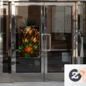 Autocollant Pour Fenêtre Conception Abstraite des fleurs fractales. (Porte de bureau)