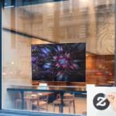 Autocollant Pour Fenêtre Conception Abstraite des fleurs fractales. (Fenêtre de café)