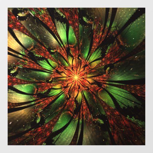 Autocollant Pour Fenêtre Conception Abstraite des fleurs fractales. (Feuille)