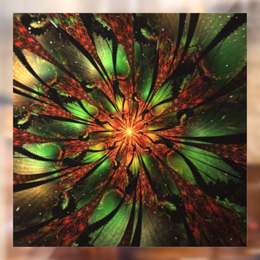 Autocollant Pour Fenêtre Conception Abstraite des fleurs fractales. (Feuille 2)