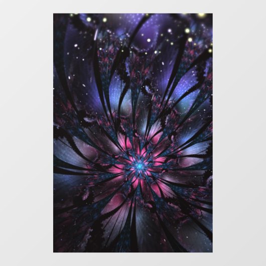 Autocollant Pour Fenêtre Conception Abstraite des fleurs fractales. (Feuille)