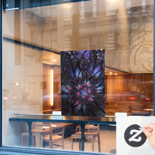 Autocollant Pour Fenêtre Conception Abstraite des fleurs fractales. (Fenêtre de café)