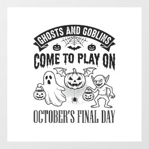 Autocollant Pour Fenêtre Conception de chemise Halloween Fantômes et Gobeli