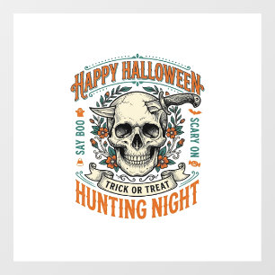 Autocollant Pour Fenêtre Conception de chemise vintage Halloween crâne Tric