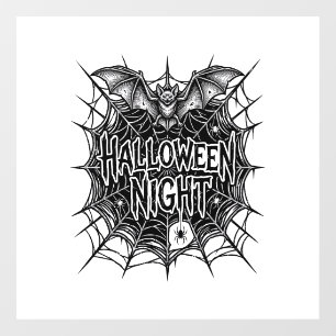 Autocollant Pour Fenêtre Conception de chemise vintage Halloween Night Bat