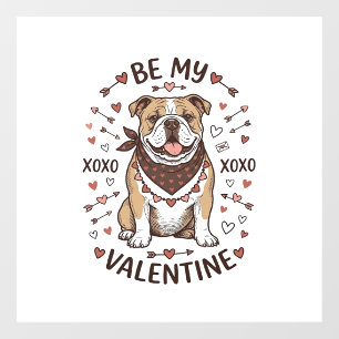 Autocollant Pour Fenêtre Conception de chemise vintage Saint-Valentin Bulld