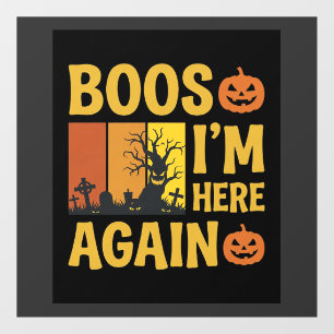 Autocollant Pour Fenêtre Conception de cimetière rétro Boos d'Halloween, je