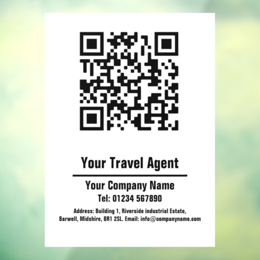 Autocollant Pour Fenêtre Conception de code QR de l'agent de voyage (Feuille 3)