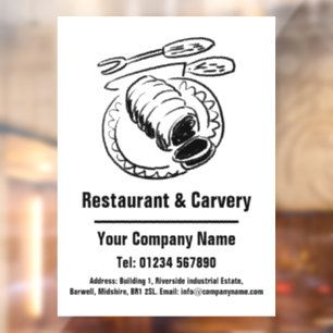 Autocollant Pour Fenêtre Conception de dessin animé de restaurant et de car