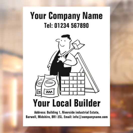 Autocollant Pour Fenêtre Conception de dessin de votre constructeur local (Feuille 2)