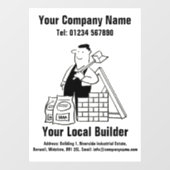 Autocollant Pour Fenêtre Conception de dessin de votre constructeur local (Feuille)