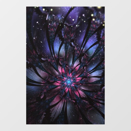 Autocollant Pour Fenêtre Conception de fleur fractale abstraite. (Feuille)