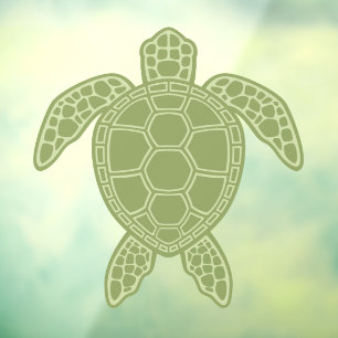 Autocollant Pour Fenêtre Conception de la tortue verte