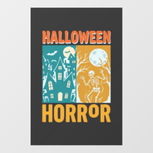 Autocollant Pour Fenêtre Conception de maison hantée Halloween Lune squelet