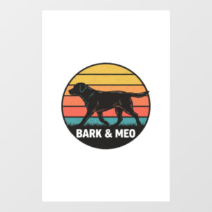 Autocollant Pour Fenêtre Conception de T-shirt vintage Bark And Meo Dog Sun
