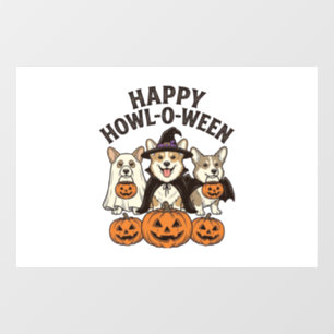 Autocollant Pour Fenêtre Conception de vecteur de chien de corgi de Hallowe