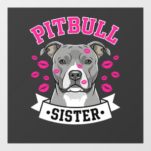 Autocollant Pour Fenêtre Conception de vecteur de soeur de Pitbull amoureus
