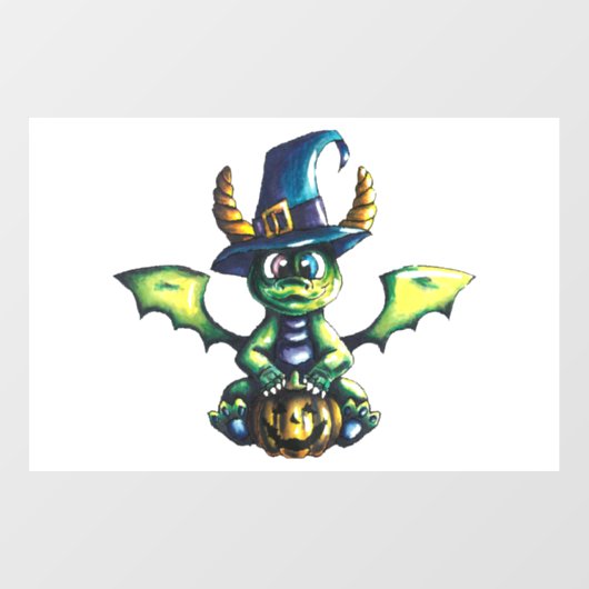 Autocollant Pour Fenêtre Conception magique du dragon d'Halloween (Feuille)