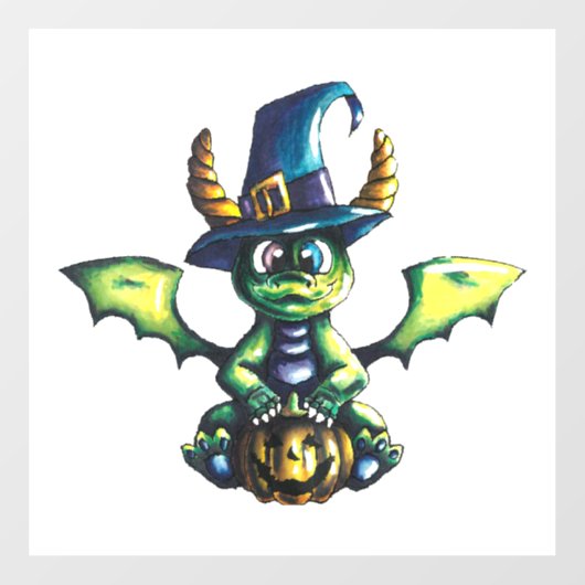 Autocollant Pour Fenêtre Conception magique du dragon d'Halloween (Feuille)