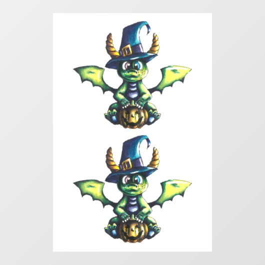Autocollant Pour Fenêtre Conception magique du dragon d'Halloween (Feuille)