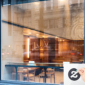 Autocollant Pour Fenêtre Conception Moderne | Marron et Transparent Clair (Fenêtre de café)