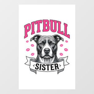 Autocollant Pour Fenêtre Conception vectorielle de sœur Pitbull amateur de