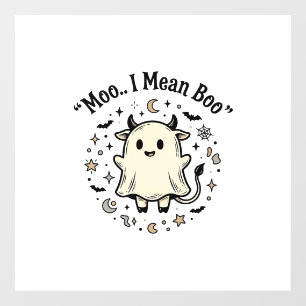 Autocollant Pour Fenêtre Conception Vintage Halloween Fantôme Vache Mignonn