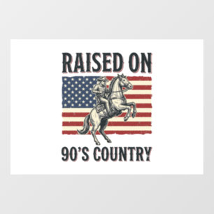 Autocollant Pour Fenêtre Conçu pour un cow-boy de country des années 90_