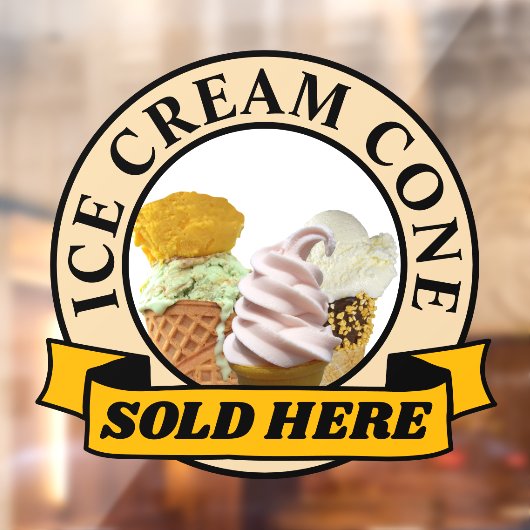 AUTOCOLLANT POUR FENÊTRE CÔNE DE GLACE (Feuille 2)