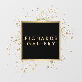 Autocollant Pour Fenêtre Confettis dorés factices éparpillés Noir/Transpare (Feuille)