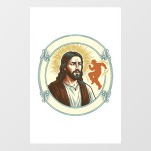 Autocollant Pour Fenêtre Confus Jésus Tendance Virale Danse Silhouette Vidé