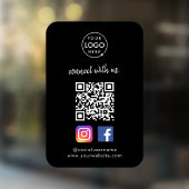 Autocollant Pour Fenêtre Connect with | Média social QR Code noir