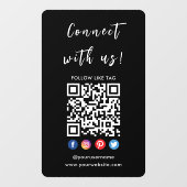 Autocollant Pour Fenêtre Connectez-Vous Aux Médias Sociaux Américains Code (Feuille)