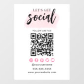 Autocollant Pour Fenêtre Connectez-Vous Aux Médias Sociaux Américains QR Co (Feuille)