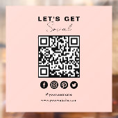 Autocollant Pour Fenêtre Connectez-Vous Aux Médias Sociaux Américains QR Co (Feuille 2)