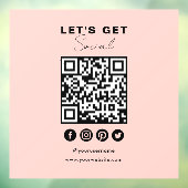 Autocollant Pour Fenêtre Connectez-Vous Aux Médias Sociaux Américains QR Co (Feuille 3)