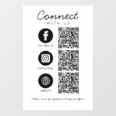 Autocollant Pour Fenêtre Connectez-vous aux médias sociaux américains QR Co (Feuille)