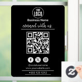 Autocollant Pour Fenêtre Connectez-vous avec nous | Code QR de médias socia (Maison)